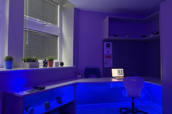 working desk at night
